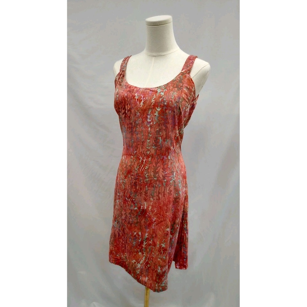 Lost River Clothing Co Dress Batik Sundress Rayon Leaf Coral Beach Resort Sexy S
